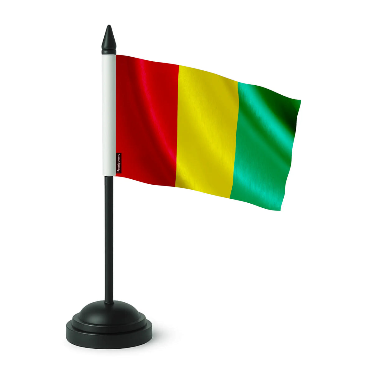Drapeau de table guinée polyester socle plastique noir