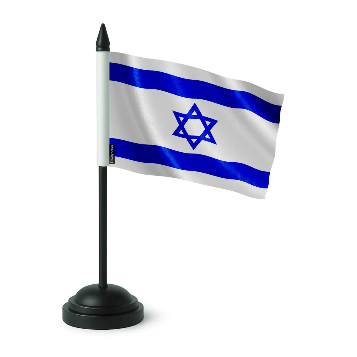 Drapeau de table israël en polyester avec socle noir