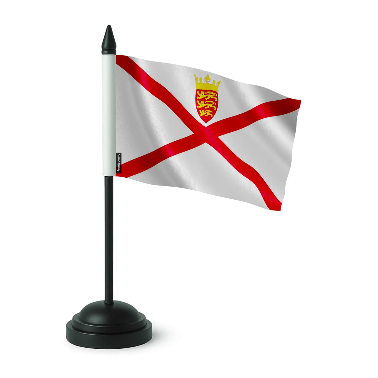 Drapeau de table jersey polyester socle plastique noir