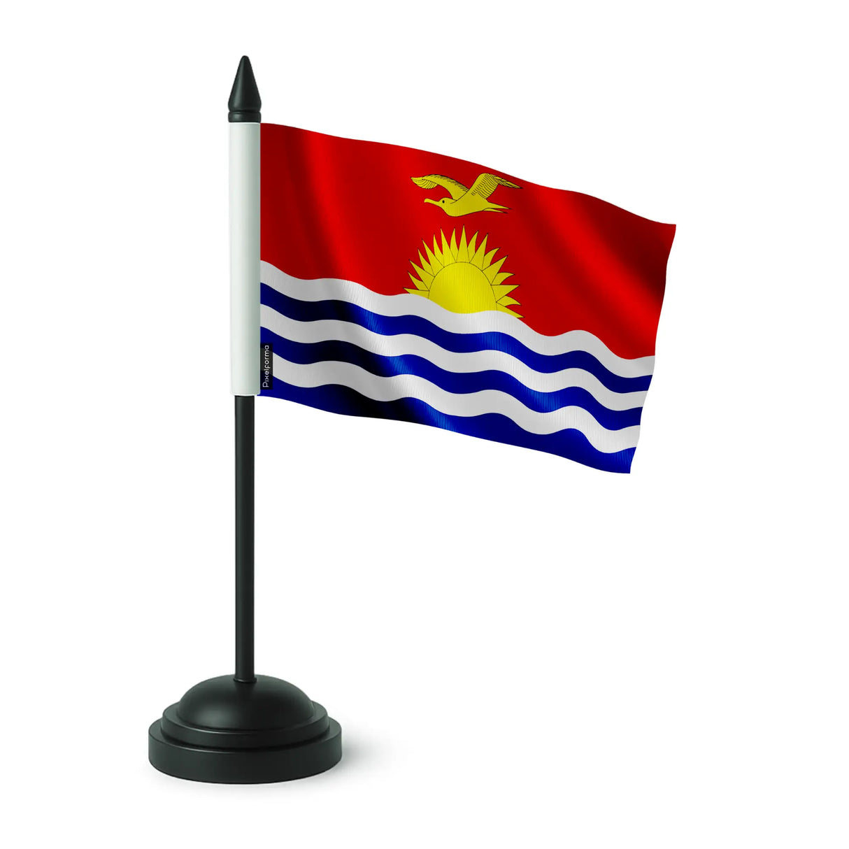 Drapeau de table kiribati en polyester socle plastique noir