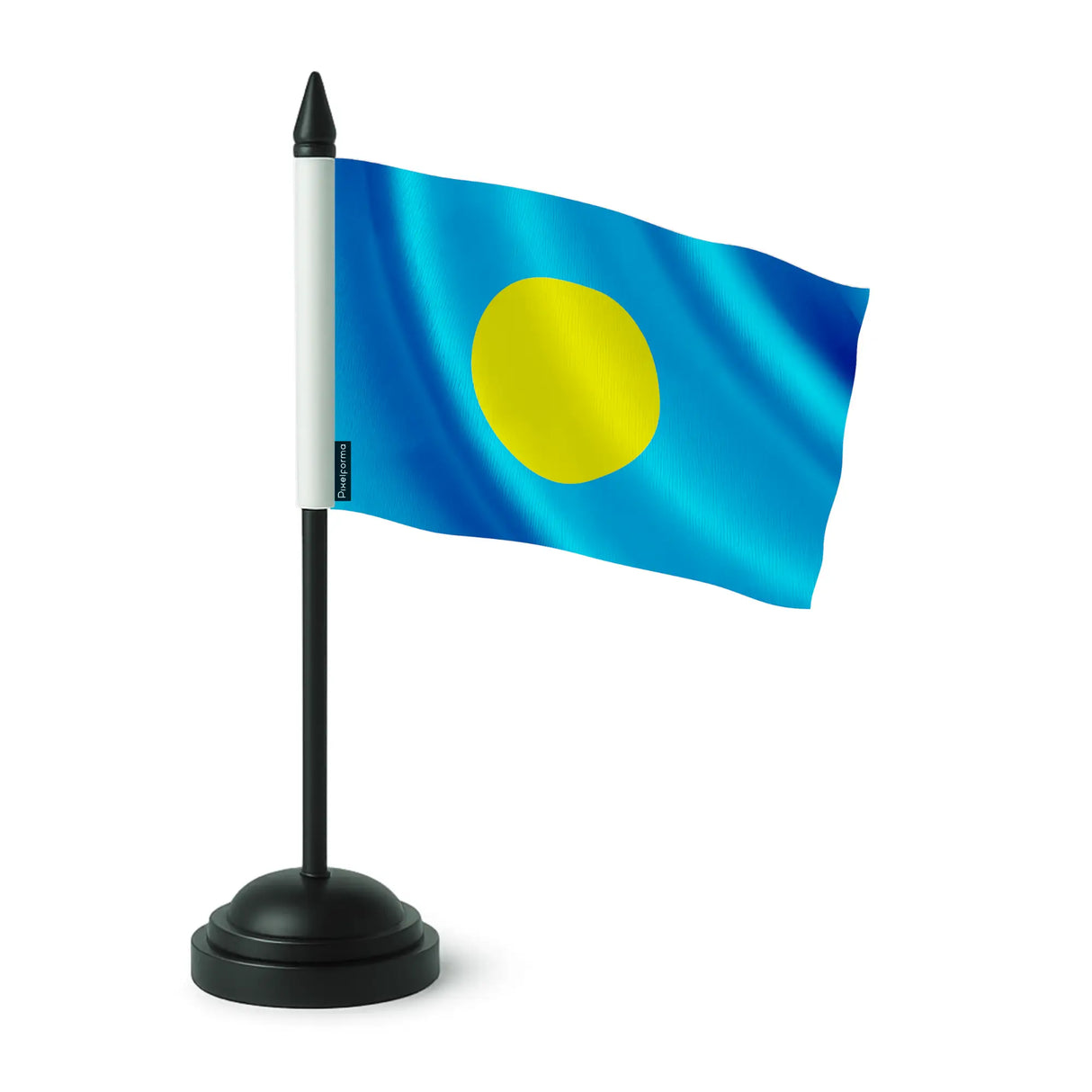 Drapeau de table palaos polyester socle plastique noir