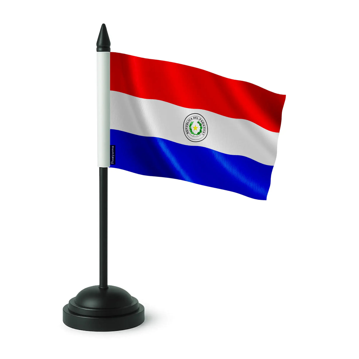 Drapeau de table paraguay polyester socle plastique noir