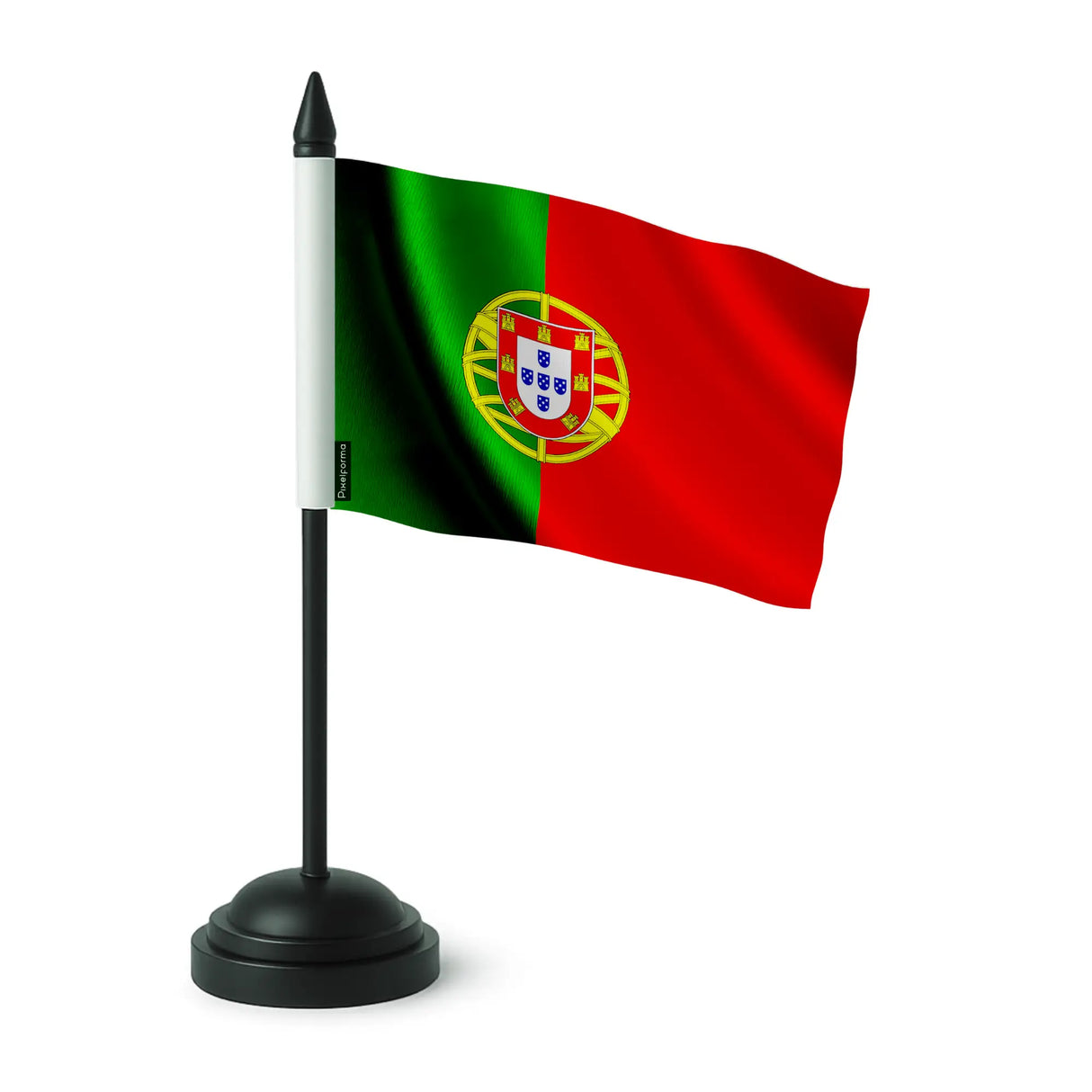 Drapeau de table portugal polyester avec socle noir élégant