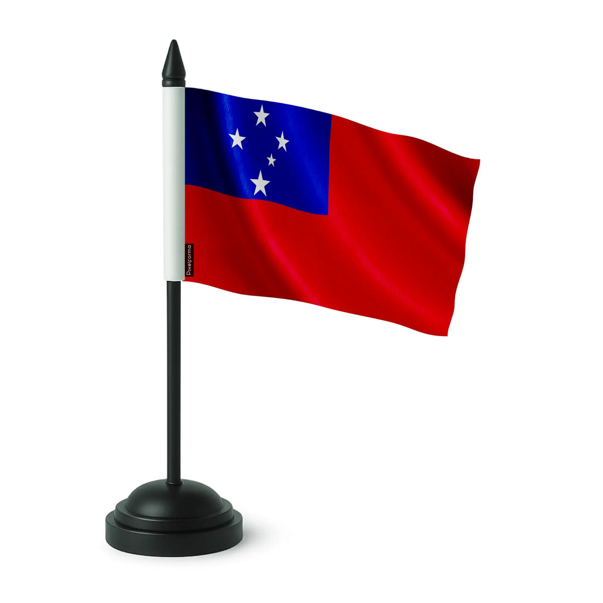 Drapeau de table samoa en polyester socle plastique noir