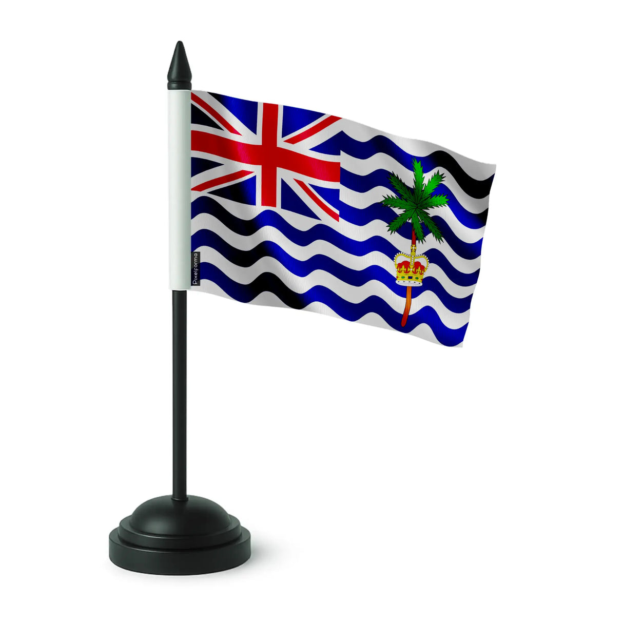 Drapeau de table territoire britannique polyester socle noir