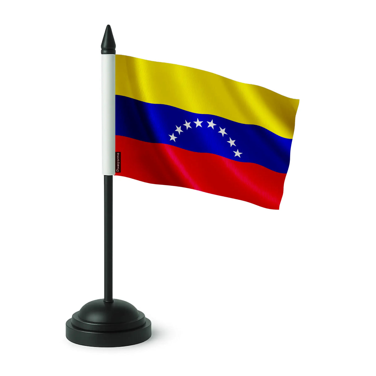 Drapeau de table venezuela polyester socle plastique noir