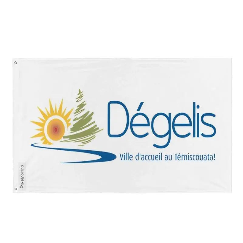 Drapeau dégelis polyester résistant avec œillets à gauche