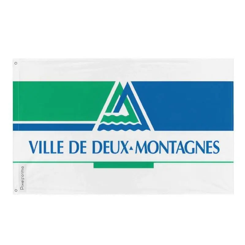 Drapeau deux-montagnes polyester résistant œillets à gauche