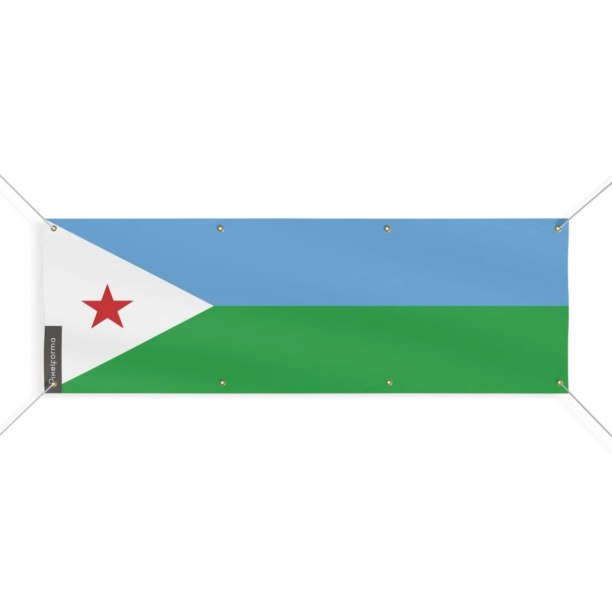 Drapeau djibouti polyester résistant avec 8 œillets