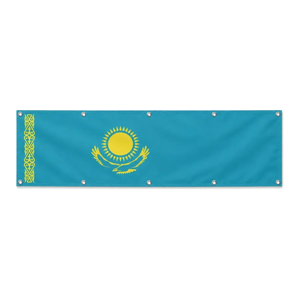 Drapeau du Kazakhstan grand format XL en polyester avec dix œillets