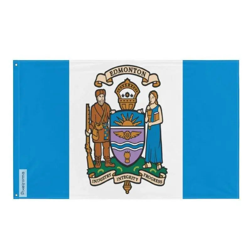 Drapeau edmonton polyester résistant avec œillets à gauche