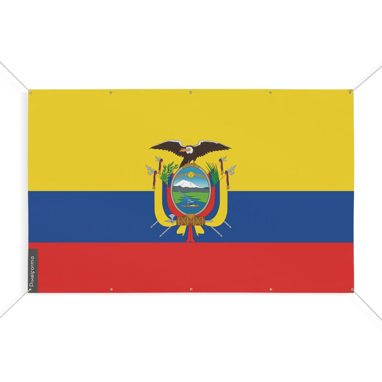 Drapeau équateur polyester résistant avec œillets
