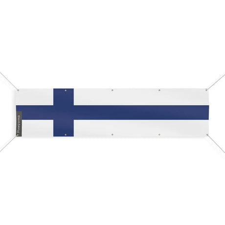 Drapeau finlande polyester résistant œillets usage extérieur