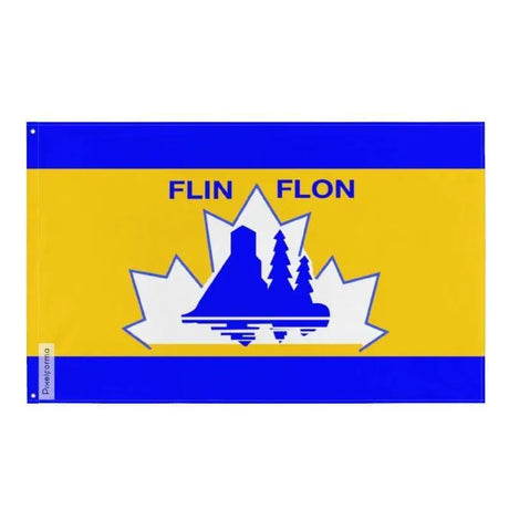 Drapeau flin flon polyester résistant œillets à gauche