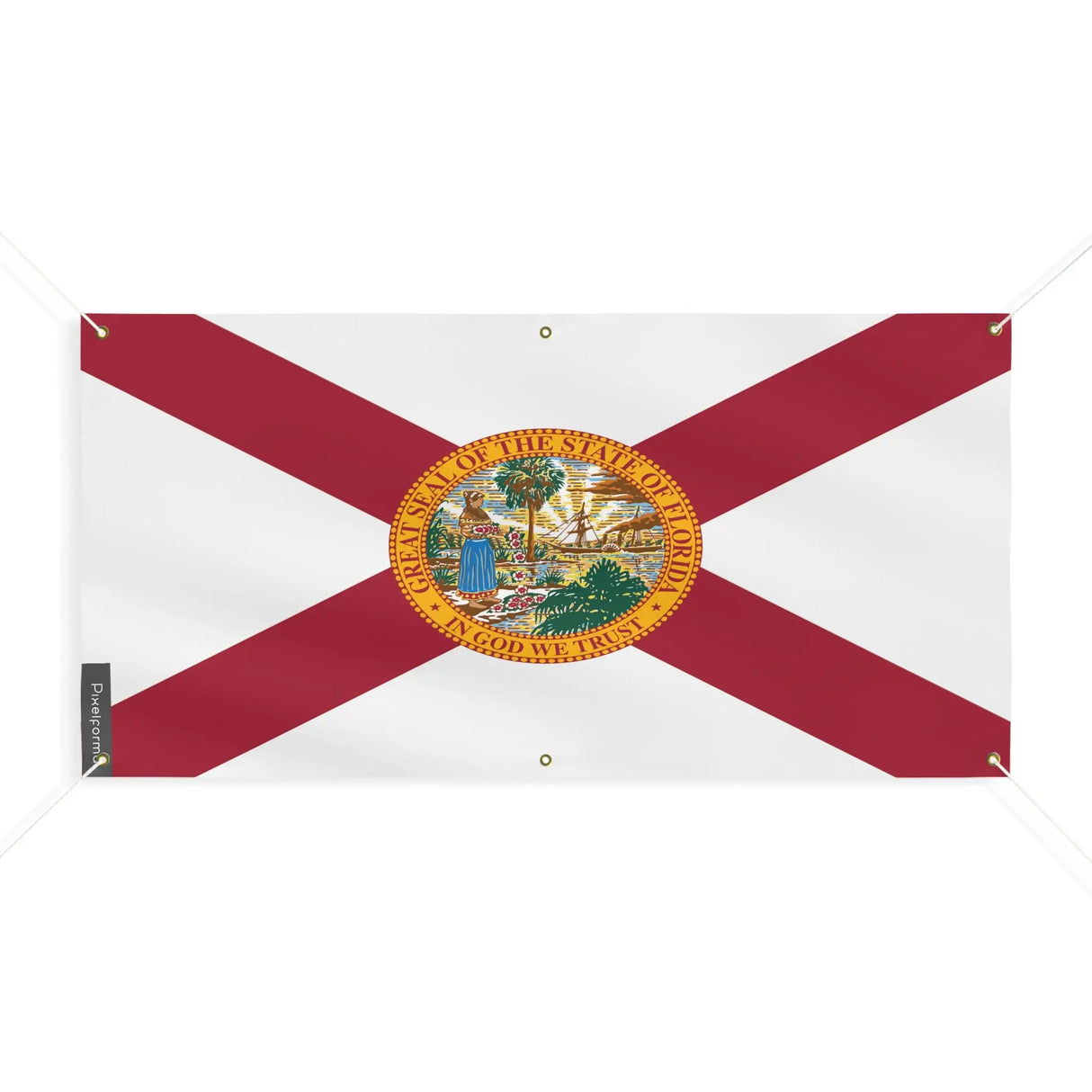 Drapeau floride polyester résistant aux intempéries œillets