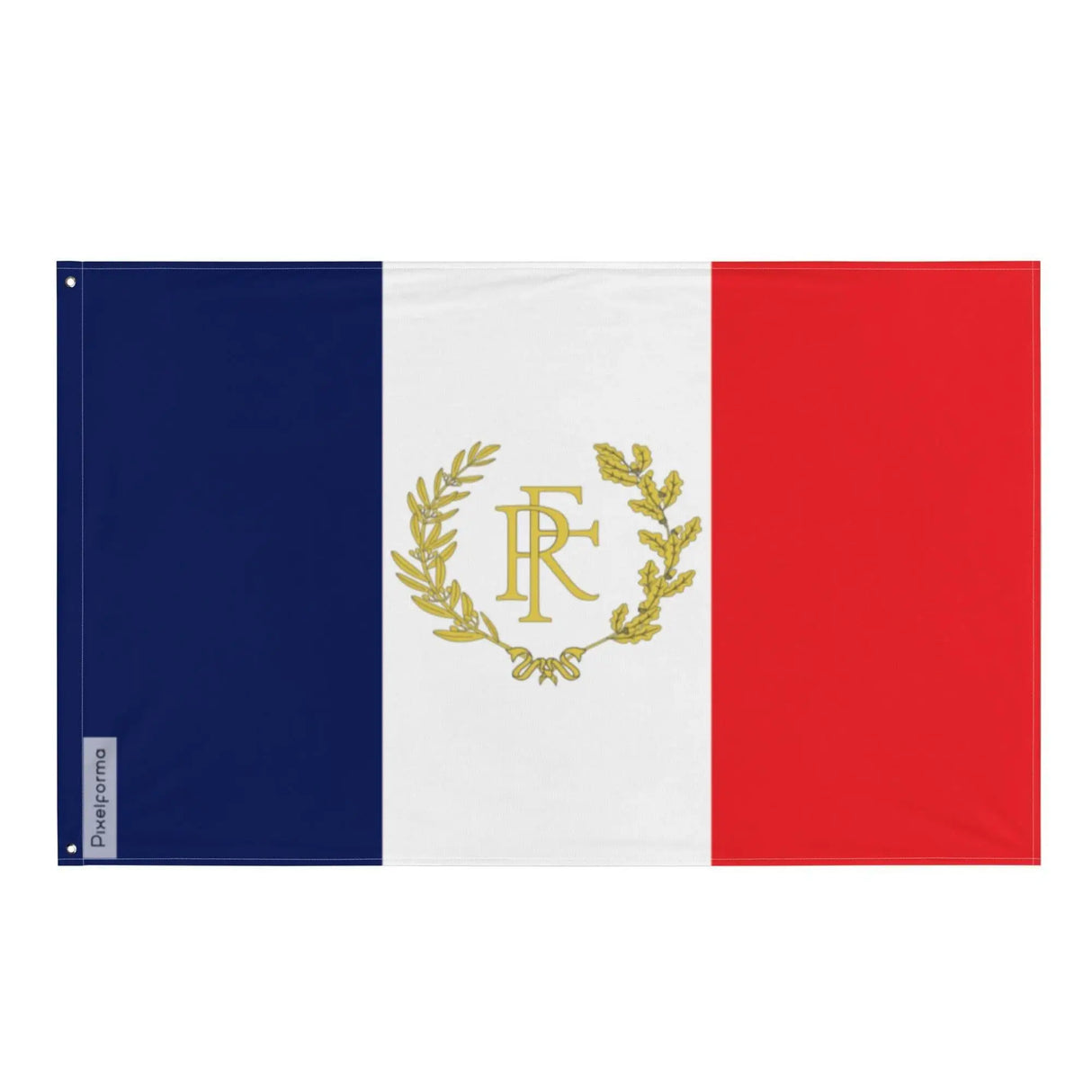 Drapeau france brodé rf polyester résistant double ourlet