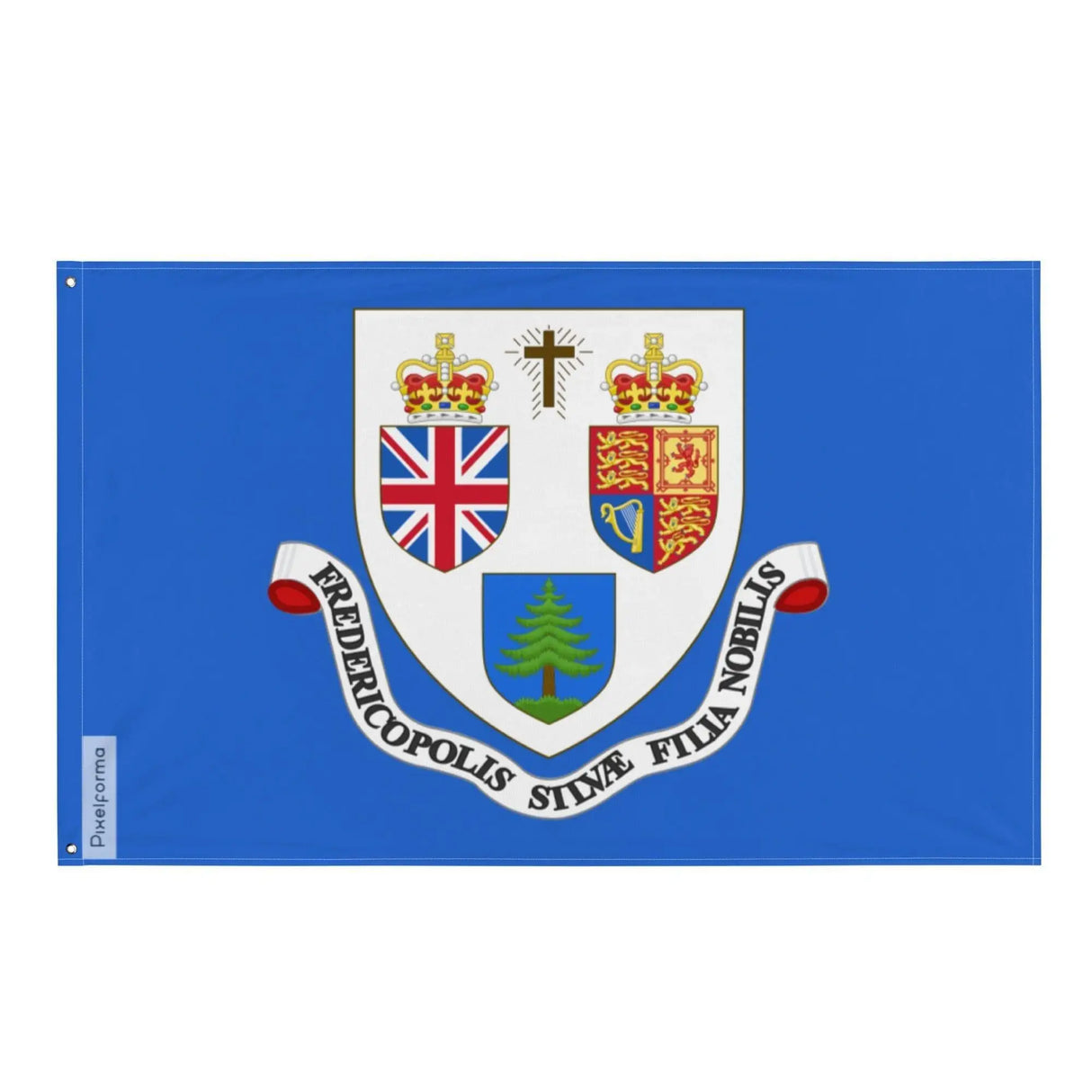 Drapeau fredericton polyester résistant œillets à gauche