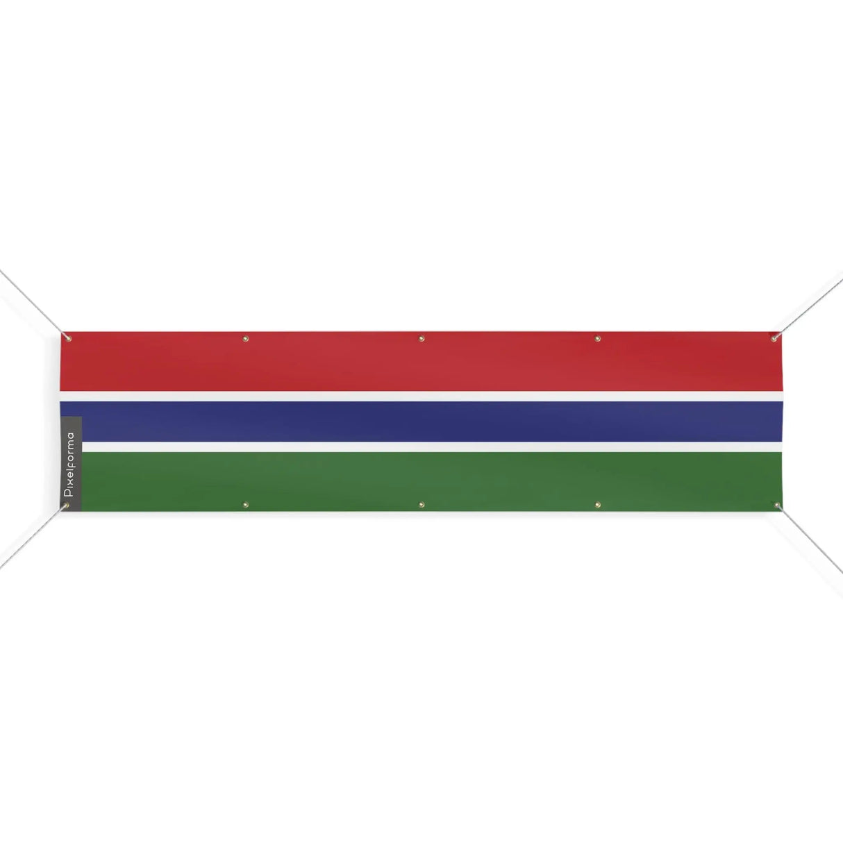 Drapeau gambie polyester résistant dix œillets intempéries