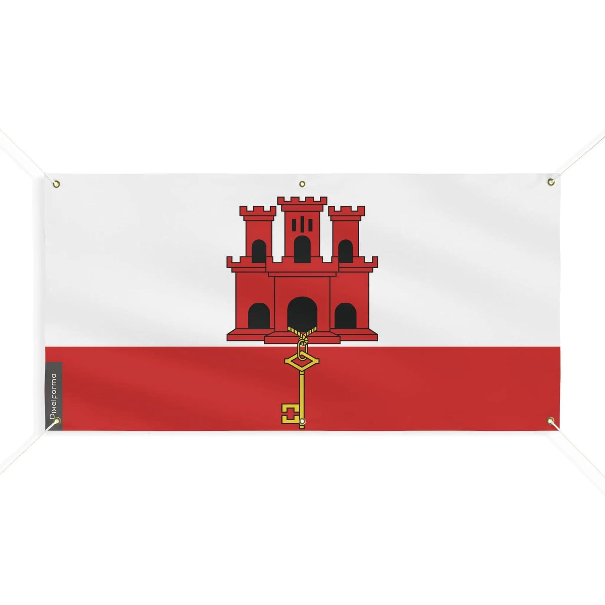 Drapeau gibraltar polyester résistant aux intempéries 6 œillets