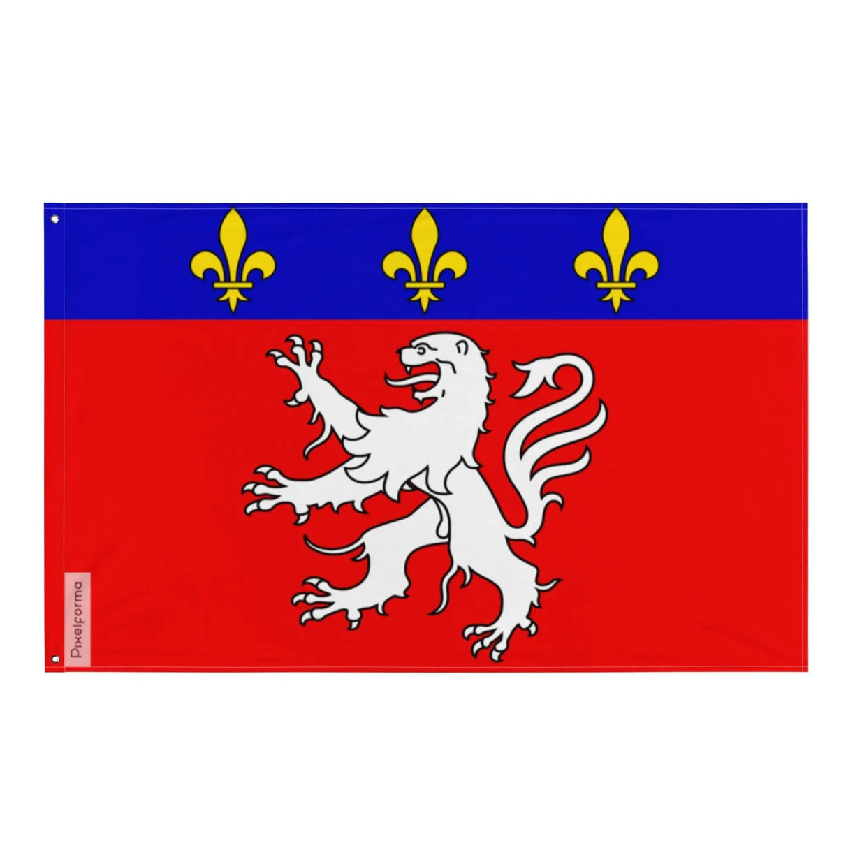 Drapeau grand lyon polyester résistant double ourlet