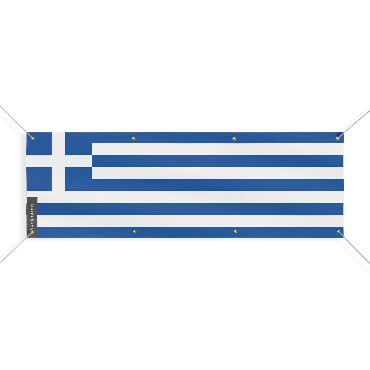 Drapeau grèce en polyester résistant avec huit œillets