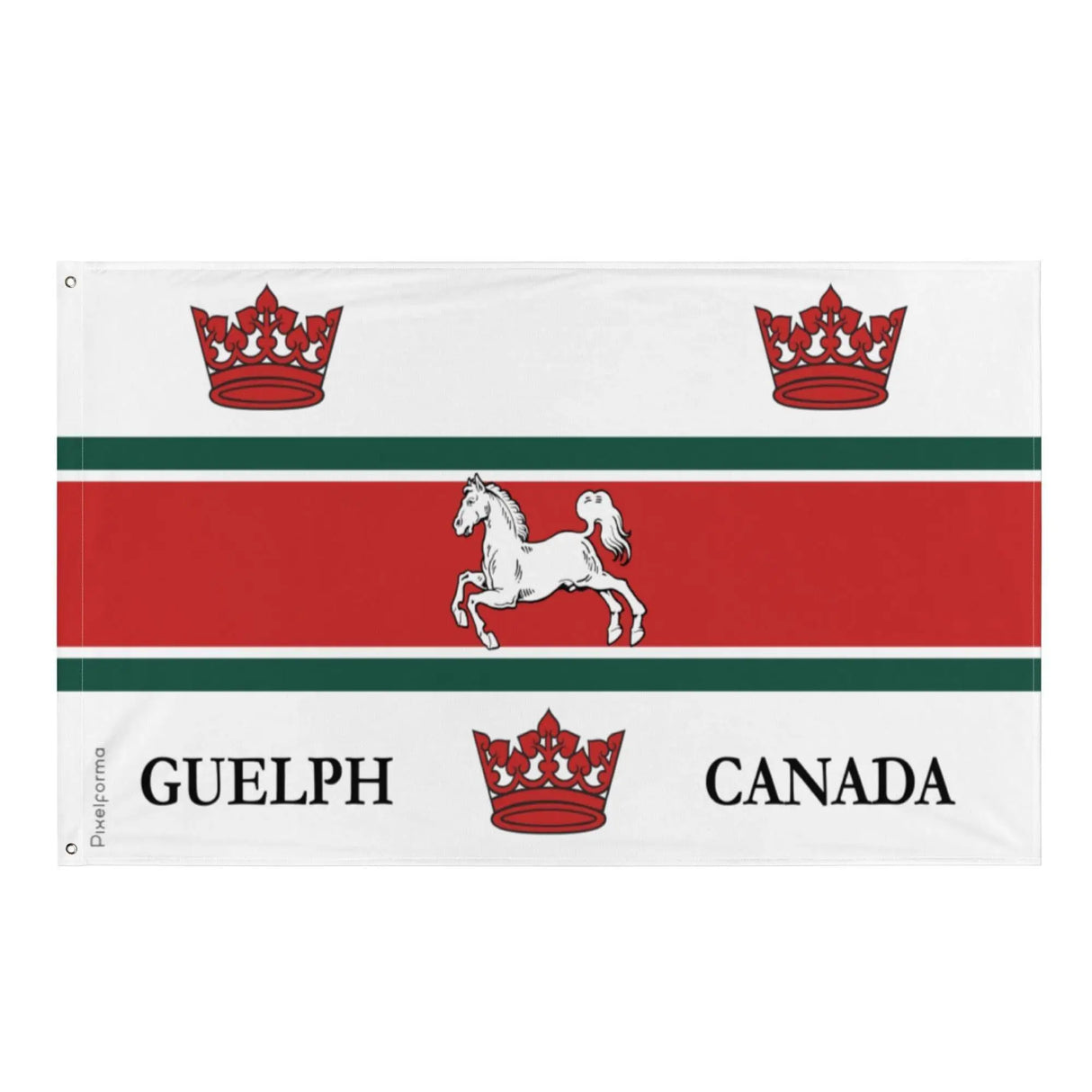 Drapeau guelph polyester résistant avec œillets à gauche