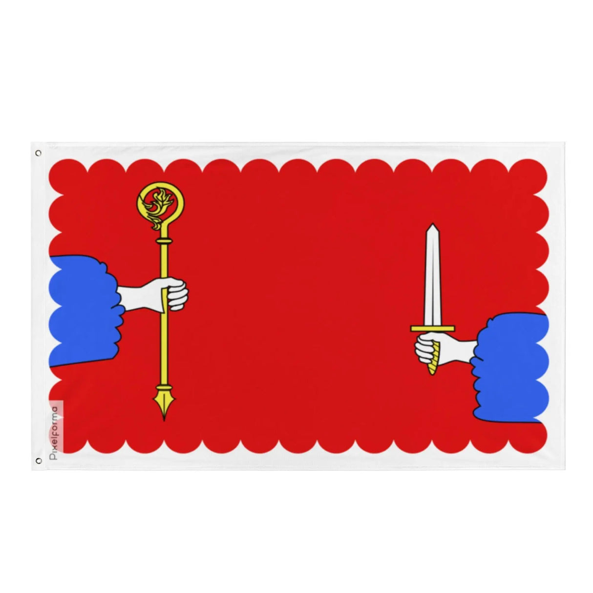 Drapeau haute-loire polyester résistant double ourlet