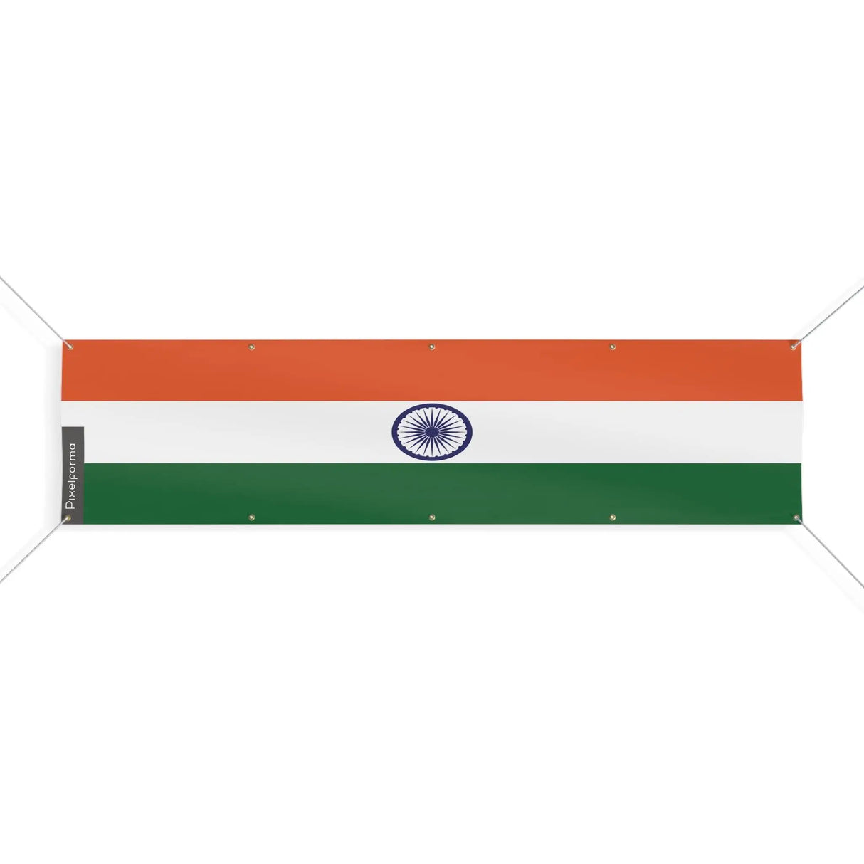 Drapeau inde polyester résistant 10 œillets intempéries