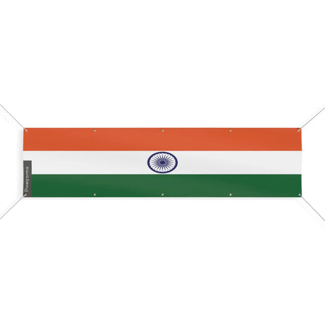 Drapeau inde polyester résistant 10 œillets intempéries