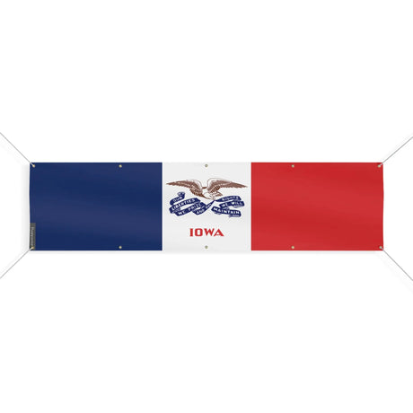 Drapeau iowa polyester résistant aux intempéries œillets
