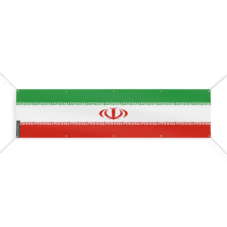Drapeau iran polyester résistant 10 œillets usage extérieur