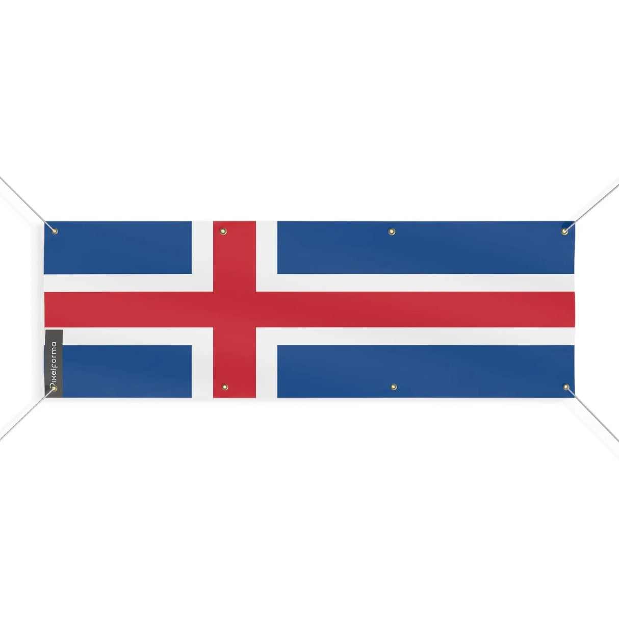 Drapeau islande polyester résistant avec œillets renforcés