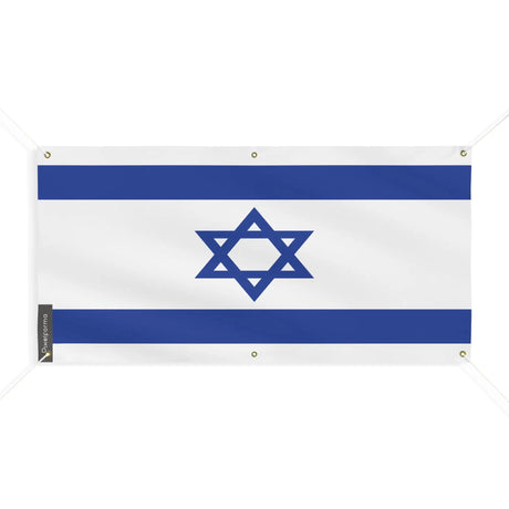 Drapeau israël polyester résistant aux intempéries 6 œillets