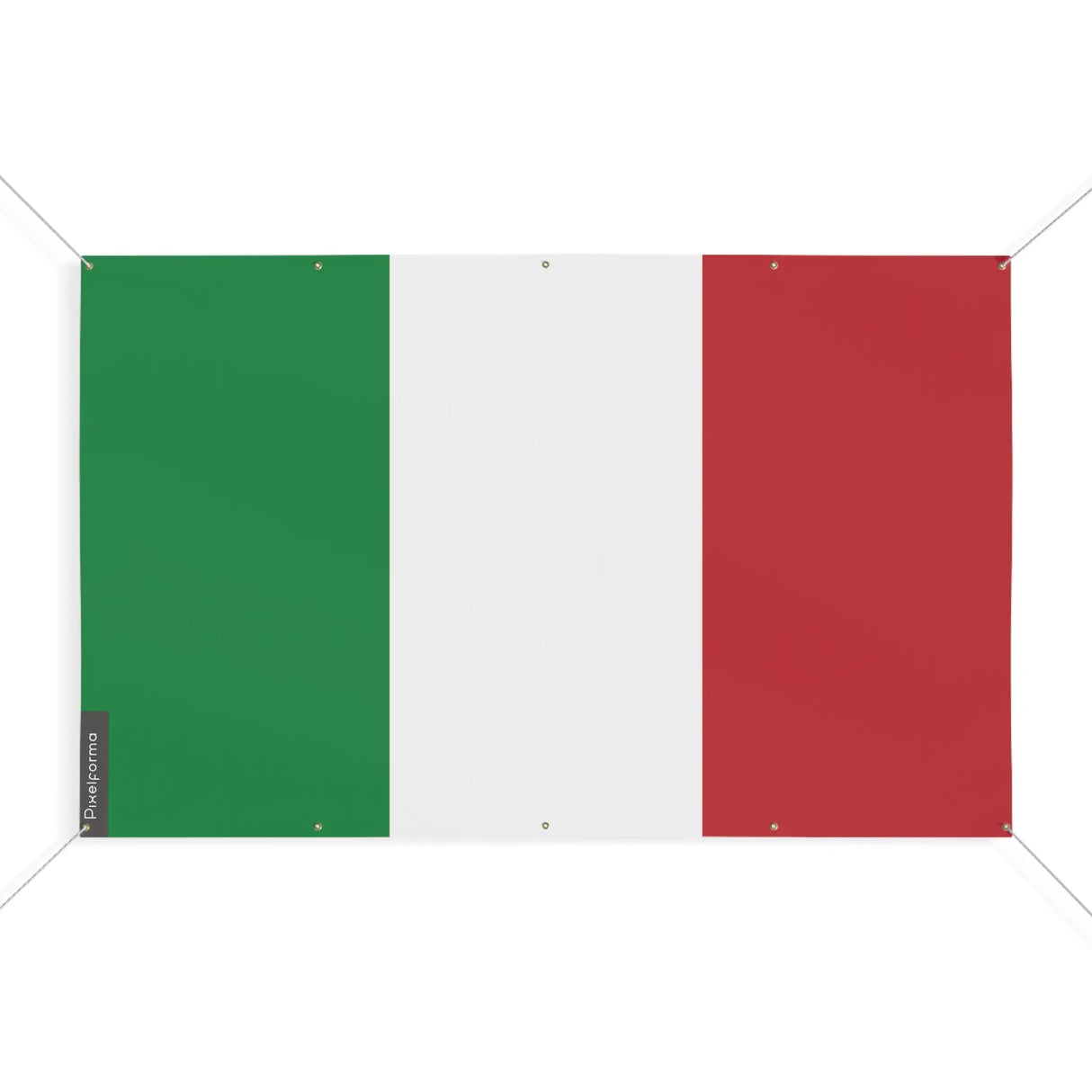 Drapeau italie en polyester résistant avec œillets robustes