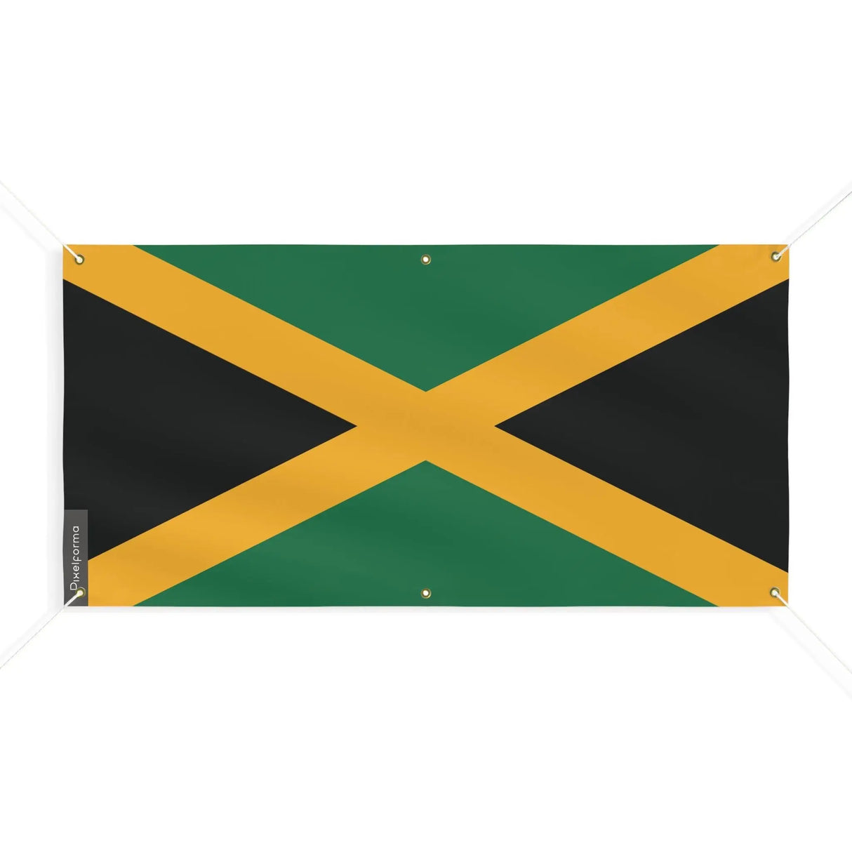Drapeau jamaïque en polyester résistant œillets robustes