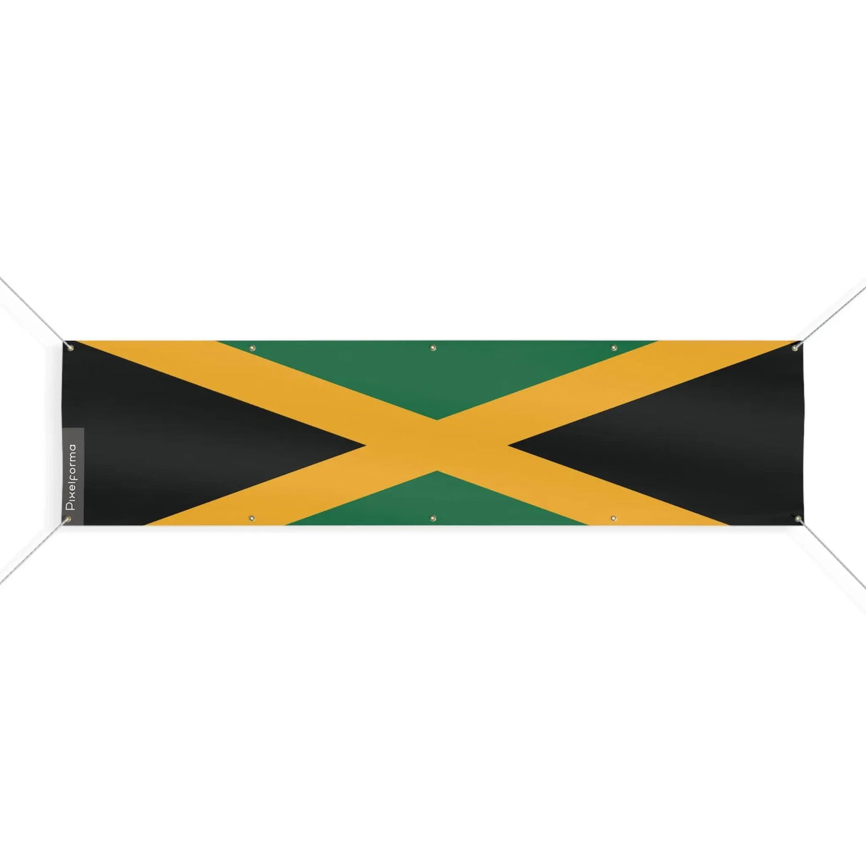 Drapeau jamaïque polyester résistant œillets usage extérieur