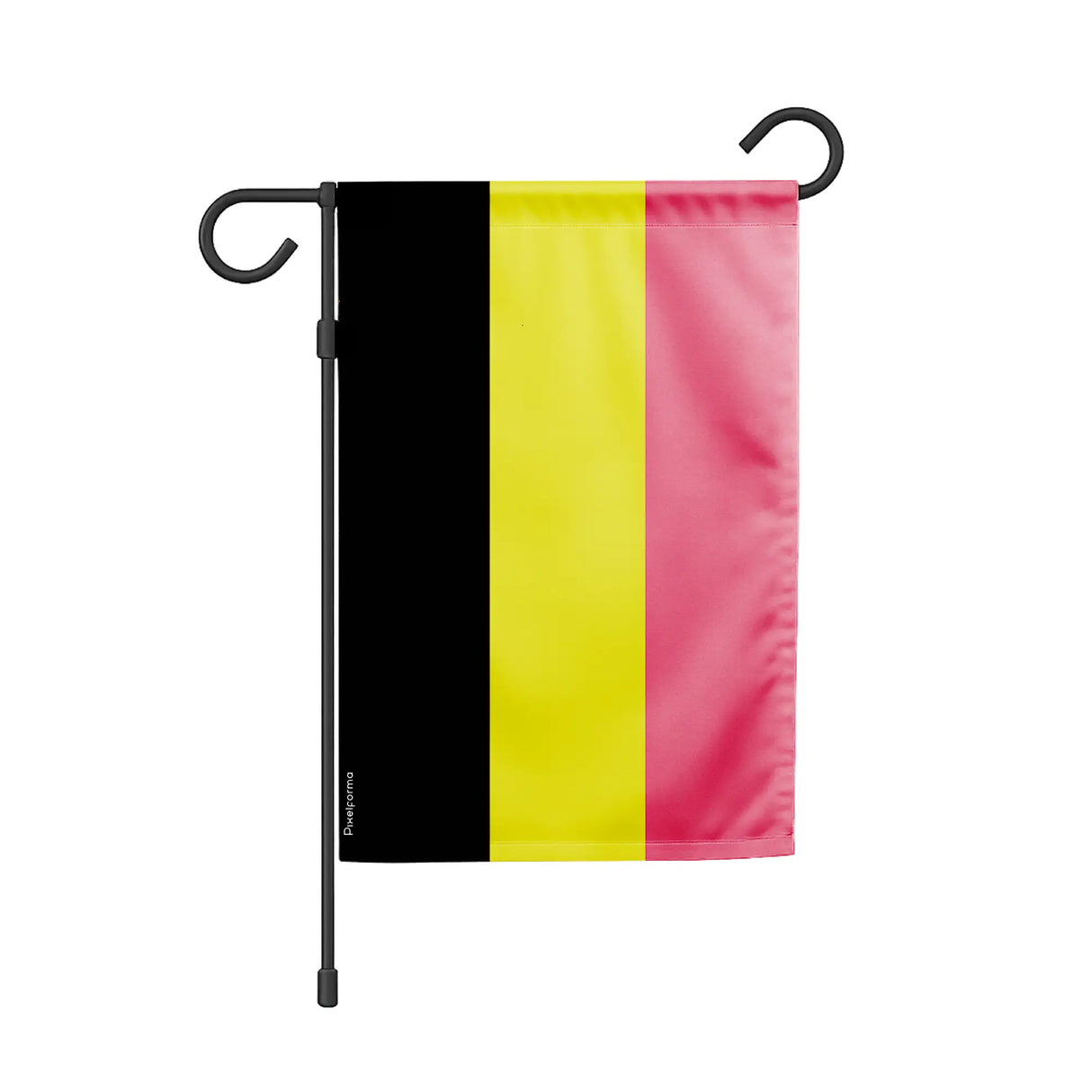 Drapeau jardin belgique polyester couleurs vibrantes horizontal