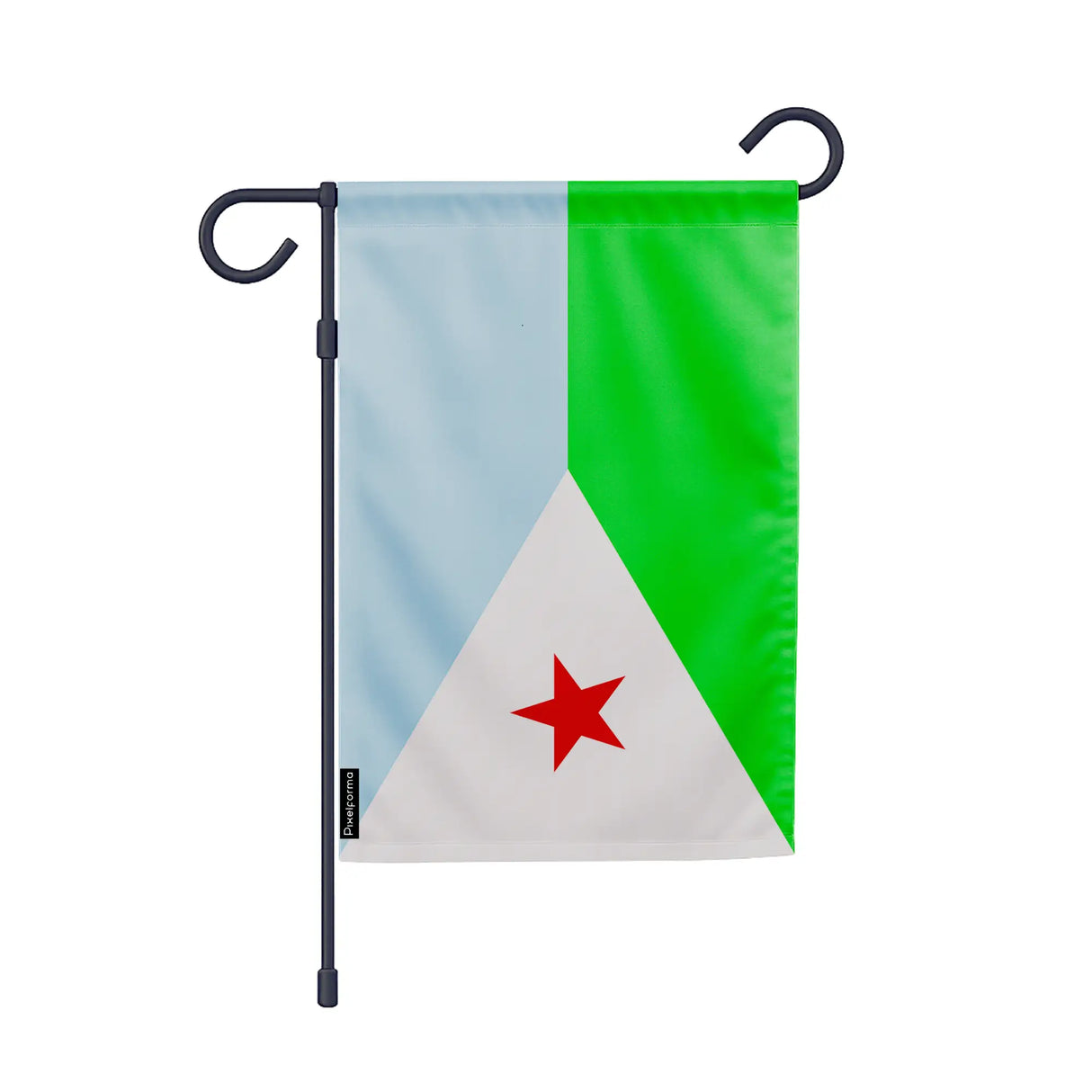 Drapeau jardin djibouti polyester résistant vertical