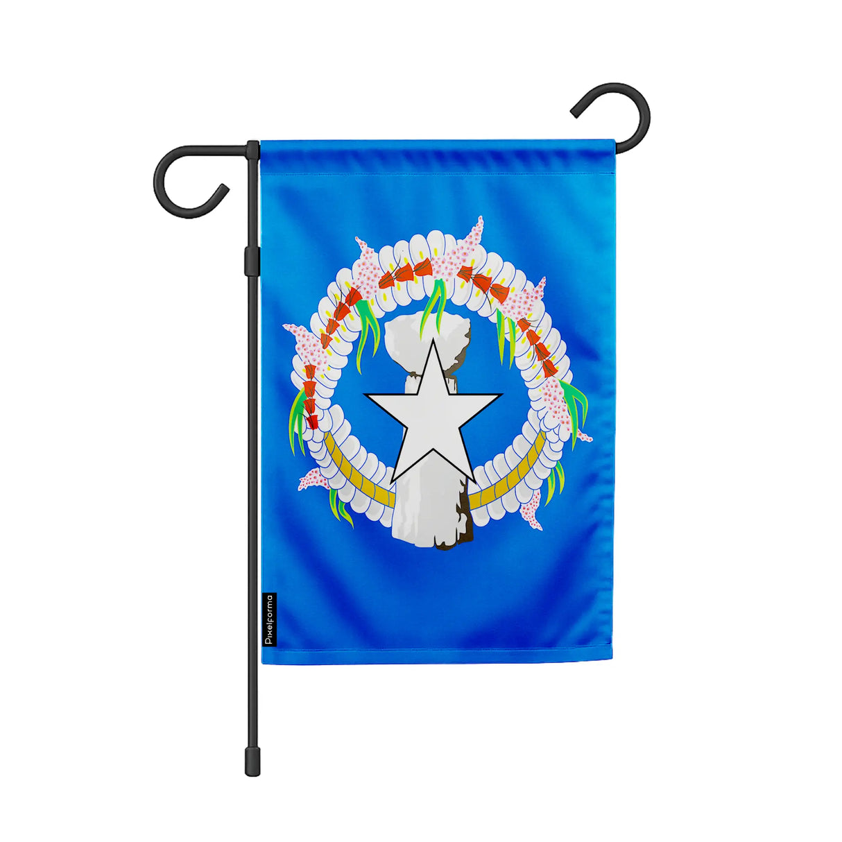 Drapeau jardin îles mariannes polyester résistant horizontal