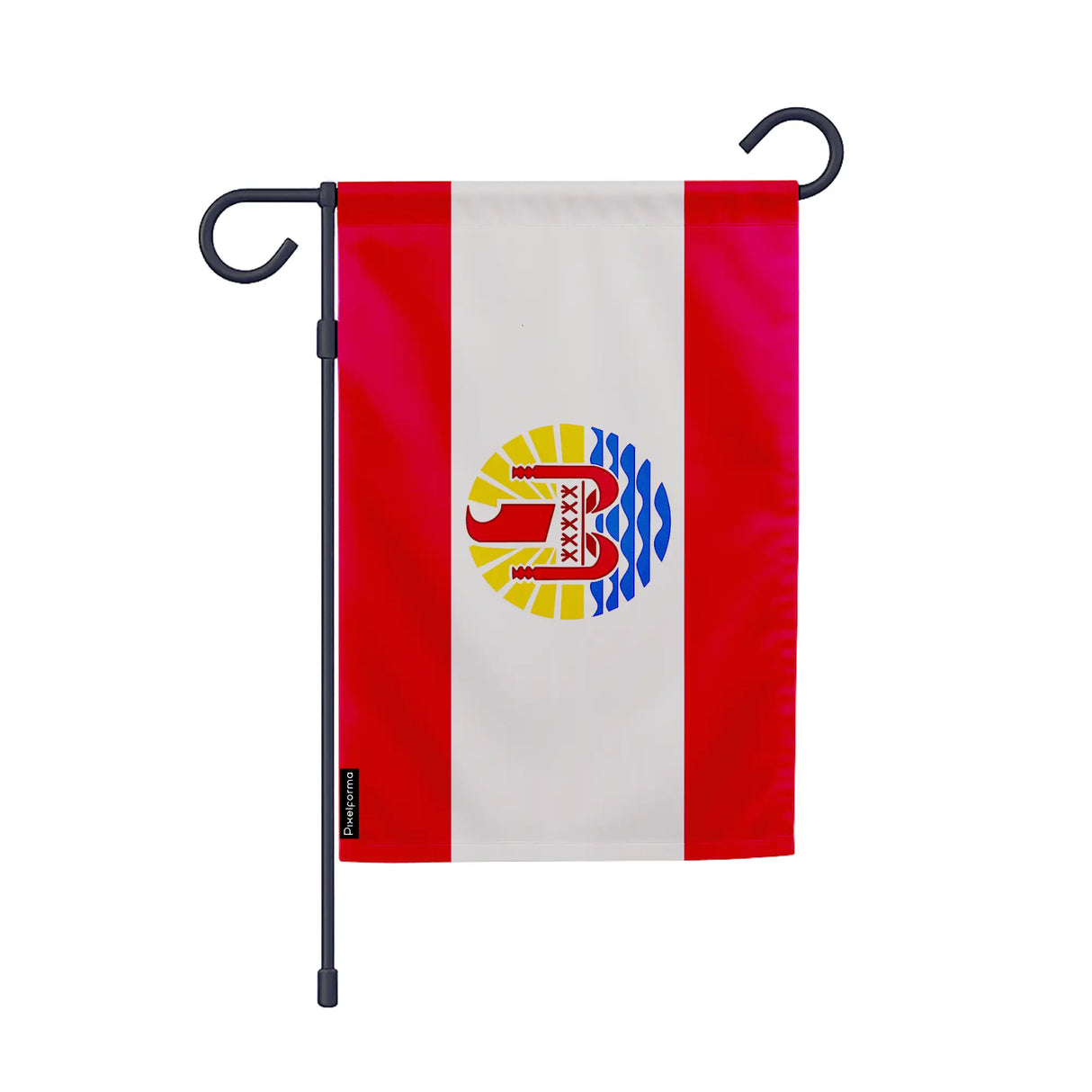 Drapeau jardin polynésie française polyester résistant vertical