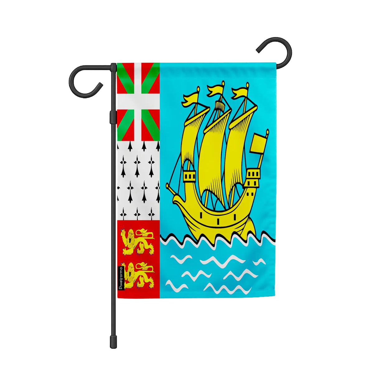 Drapeau jardin saint-pierre-et-miquelon polyester résistant