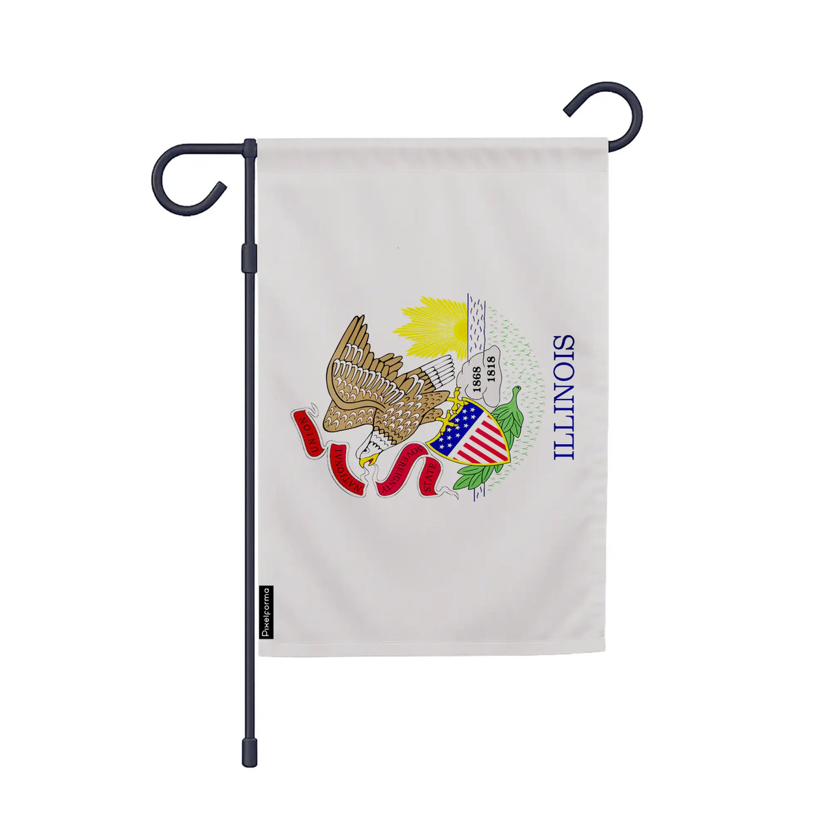 Drapeau jardin vertical illinois en polyester résistant