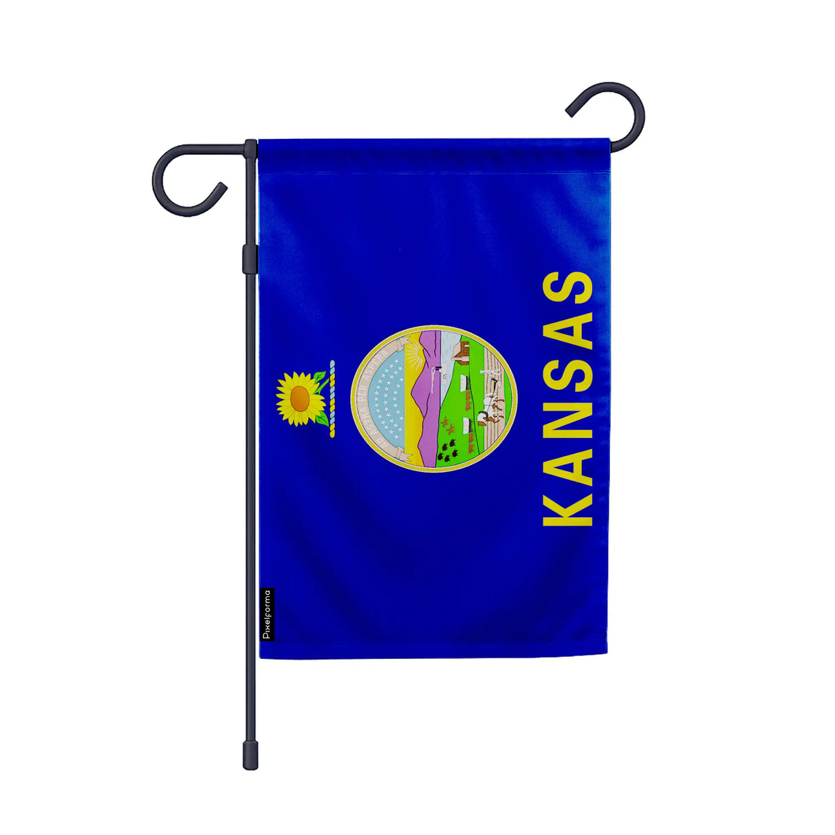Drapeau jardin vertical kansas en polyester résistant