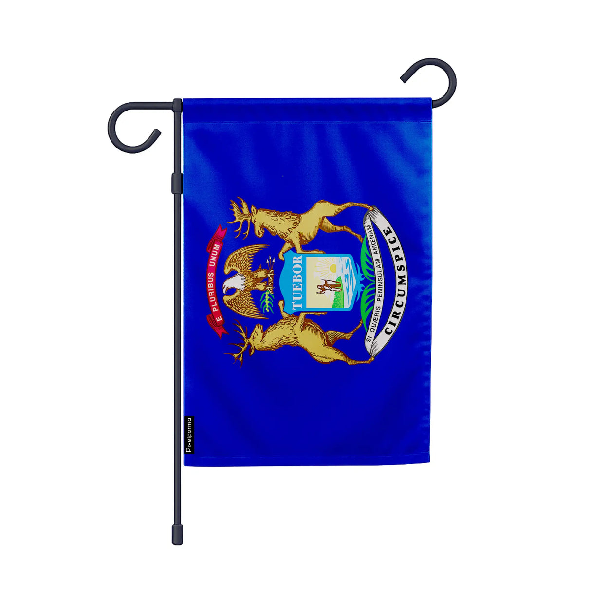 Drapeau jardin vertical michigan polyester résistant couleurs vives