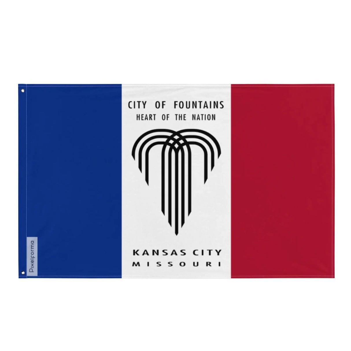 Drapeau kansas city polyester résistant œillets à gauche