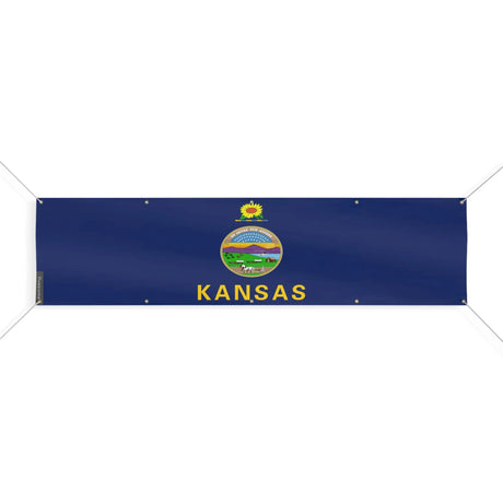 Drapeau kansas polyester résistant aux intempéries œillets