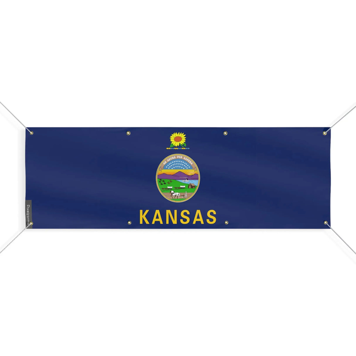Drapeau kansas polyester résistant aux intempéries œillets
