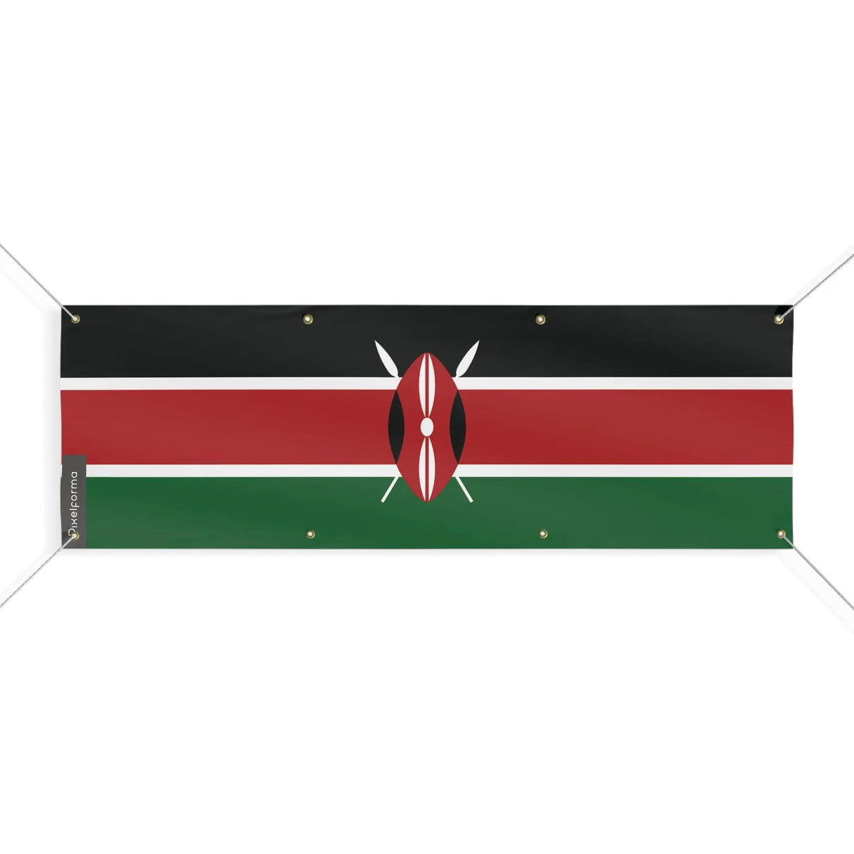 Drapeau kenya en polyester résistant avec 8 œillets robustes