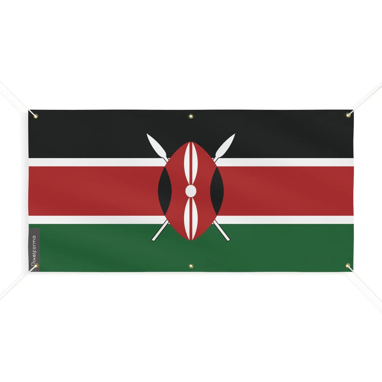Drapeau kenya polyester résistant avec œillets solides