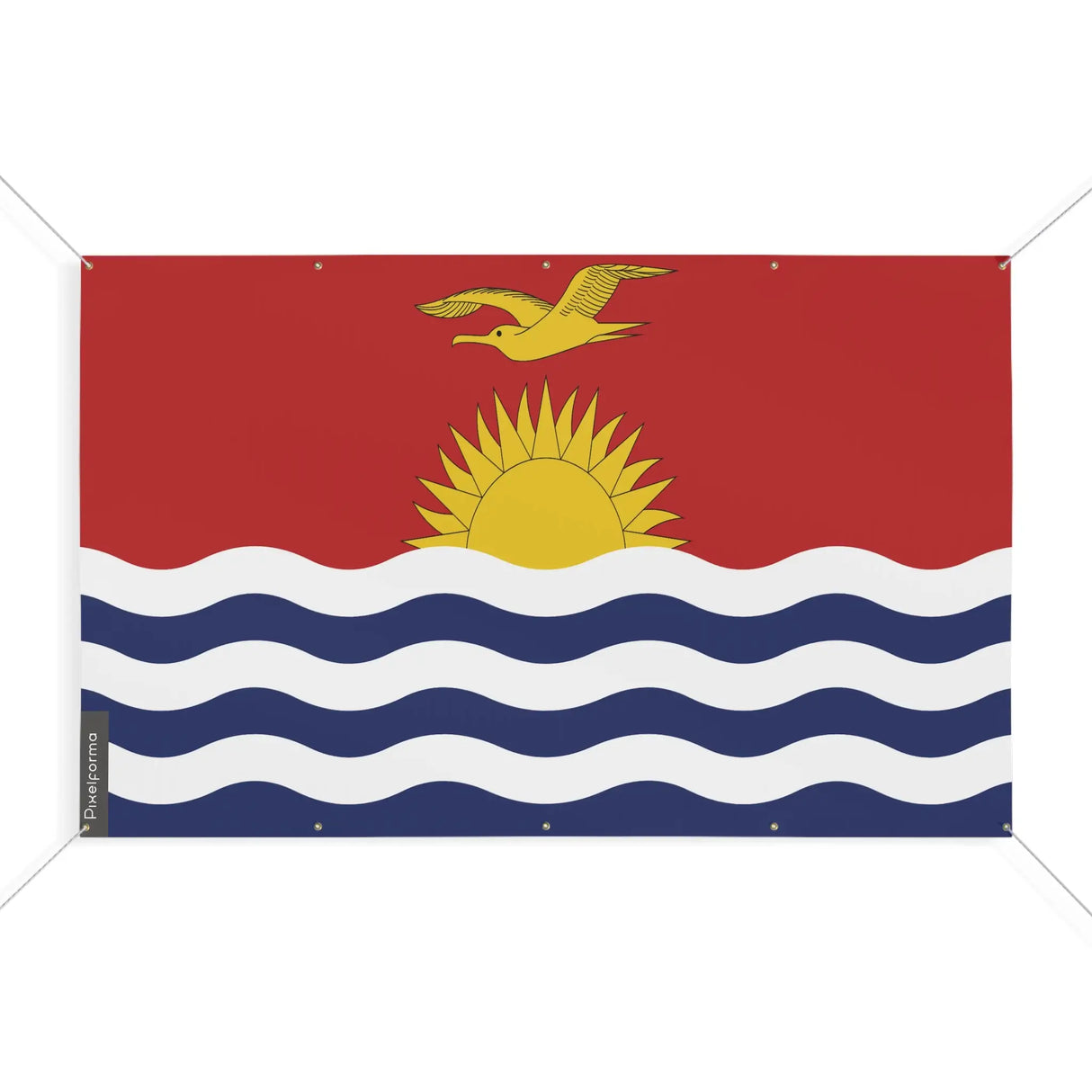 Drapeau kiribati en polyester résistant à 10 œillets